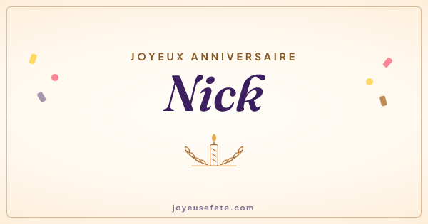 Image « Joyeux anniversaire Nick » au format large