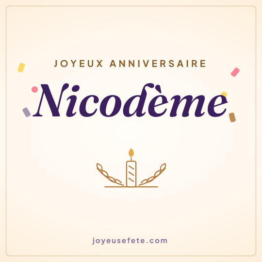 Image carrée « Joyeux anniversaire Nicodème » pour WhatsApp