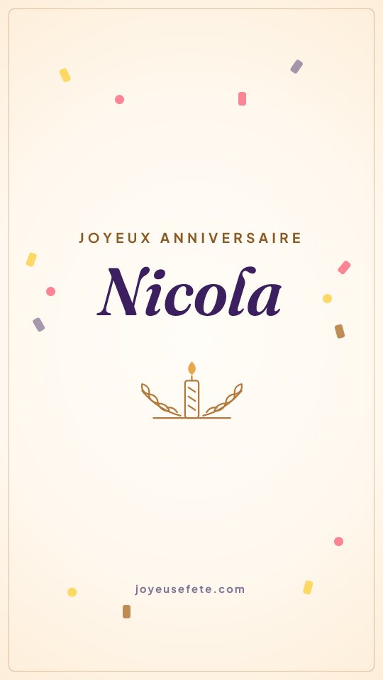 Image « Joyeux anniversaire Nicola » au format story