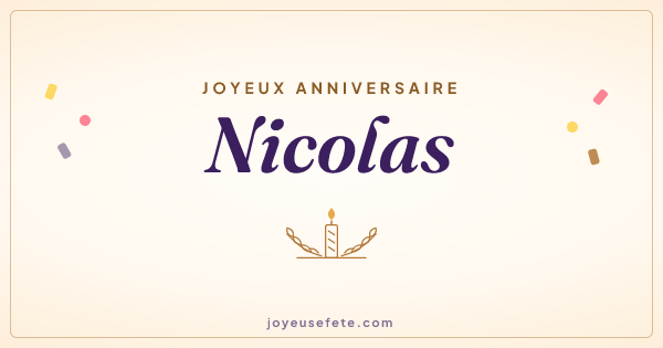 Image « Joyeux anniversaire Nicolas » au format large