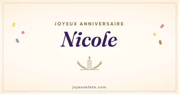 Image « Joyeux anniversaire Nicole » au format large