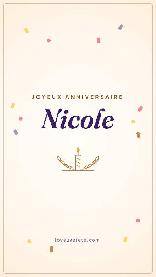 Image « Joyeux anniversaire Nicole » au format story