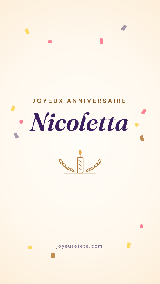 Image « Joyeux anniversaire Nicoletta » au format story