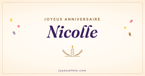 Image « Joyeux anniversaire Nicolle » au format large
