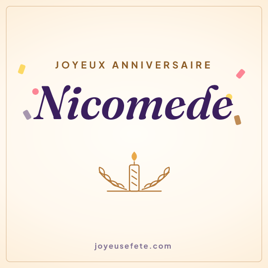 Image carrée « Joyeux anniversaire Nicomede » pour WhatsApp