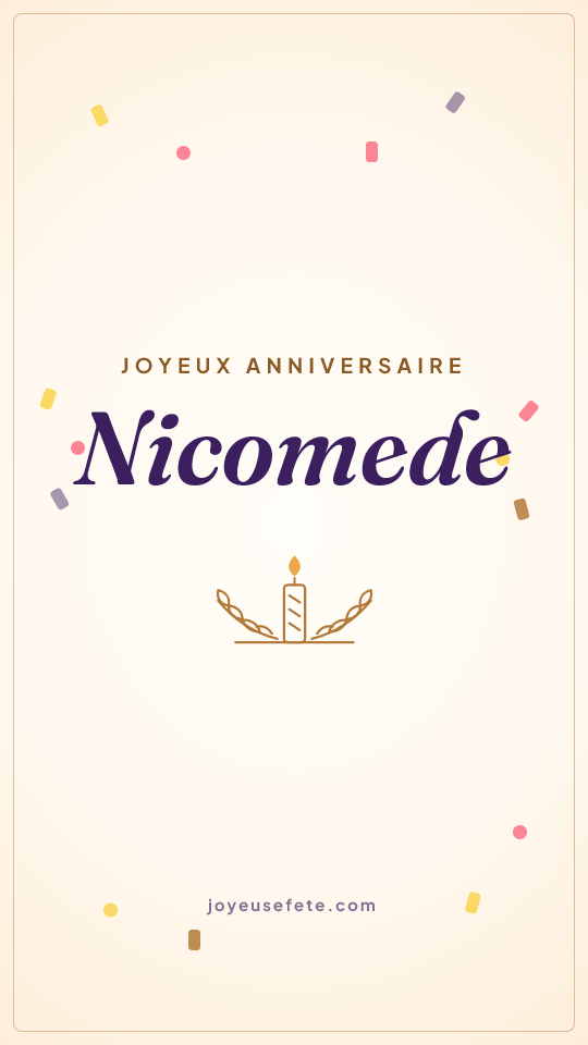 Image « Joyeux anniversaire Nicomede » au format story