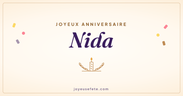 Image « Joyeux anniversaire Nida » au format large