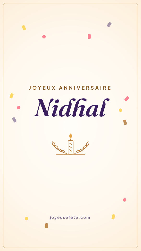 Image « Joyeux anniversaire Nidhal » au format story