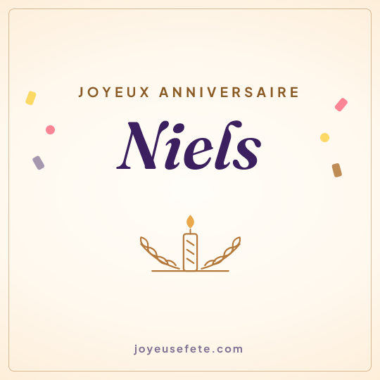 Image carrée « Joyeux anniversaire Niels » pour WhatsApp
