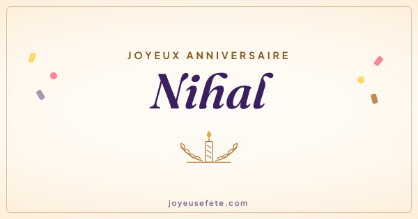 Image « Joyeux anniversaire Nihal » au format large