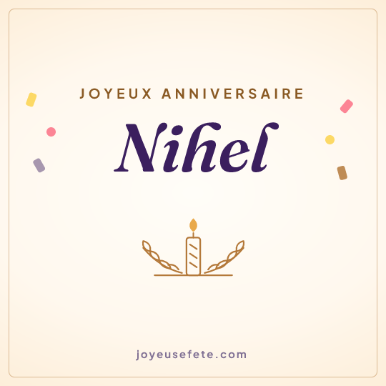 Image carrée « Joyeux anniversaire Nihel » pour WhatsApp