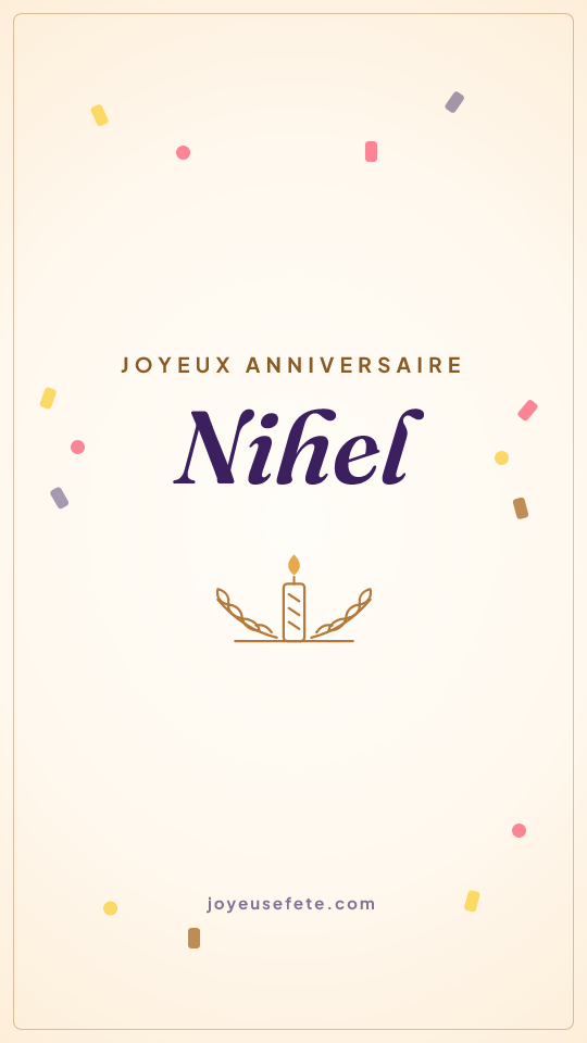 Image « Joyeux anniversaire Nihel » au format story