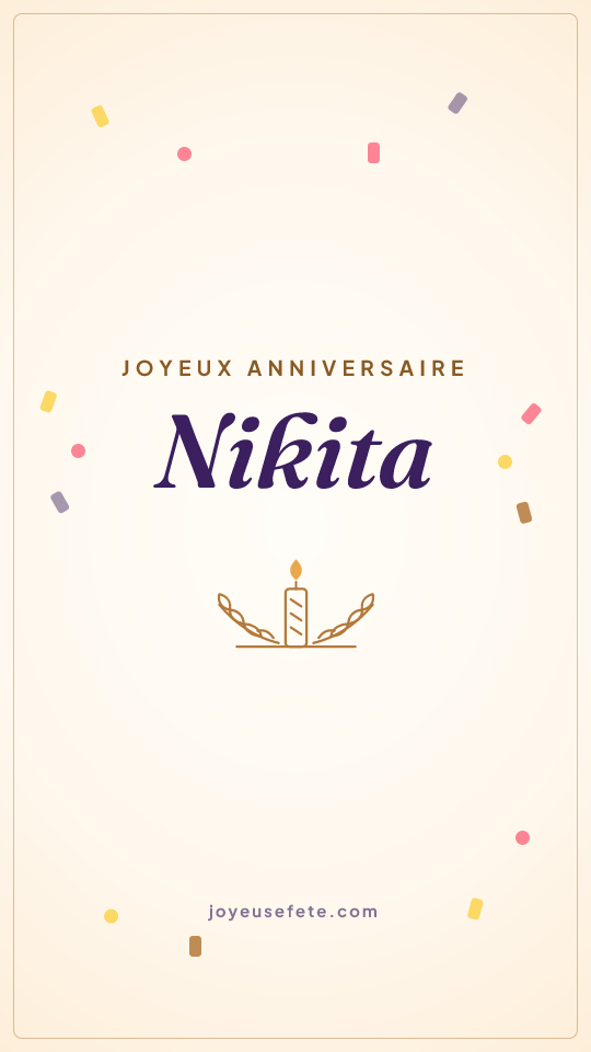 Image « Joyeux anniversaire Nikita » au format story