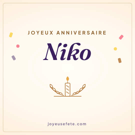 Image carrée « Joyeux anniversaire Niko » pour WhatsApp