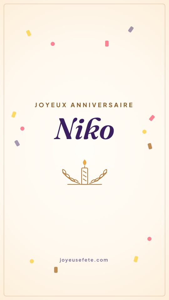 Image « Joyeux anniversaire Niko » au format story