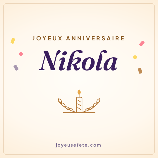 Image carrée « Joyeux anniversaire Nikola » pour WhatsApp