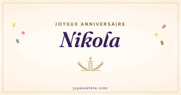 Image « Joyeux anniversaire Nikola » au format large