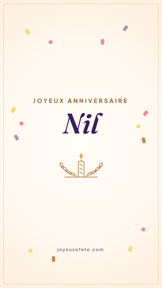 Image « Joyeux anniversaire Nil » au format story