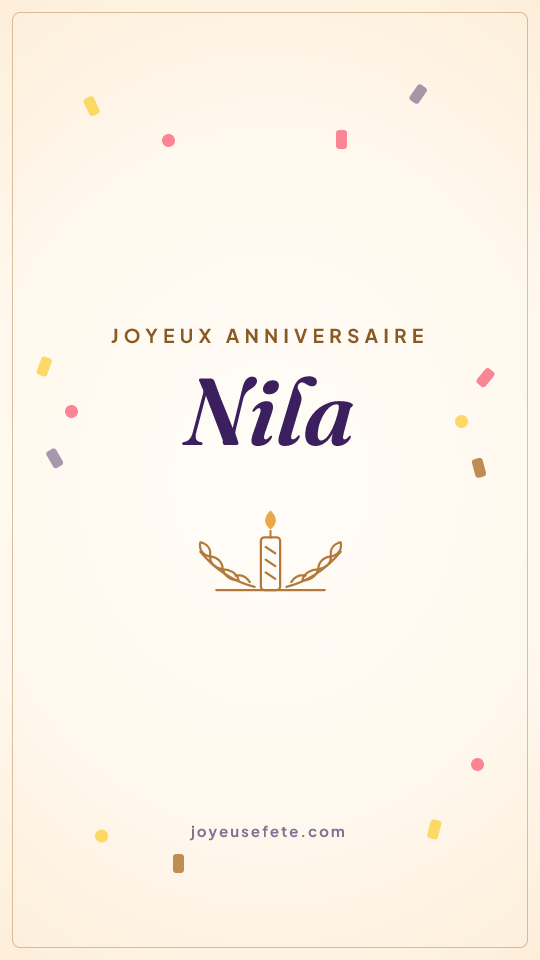 Image « Joyeux anniversaire Nila » au format story