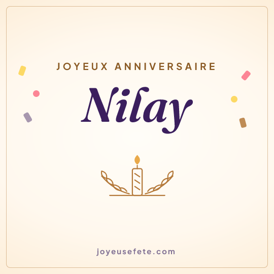 Image carrée « Joyeux anniversaire Nilay » pour WhatsApp