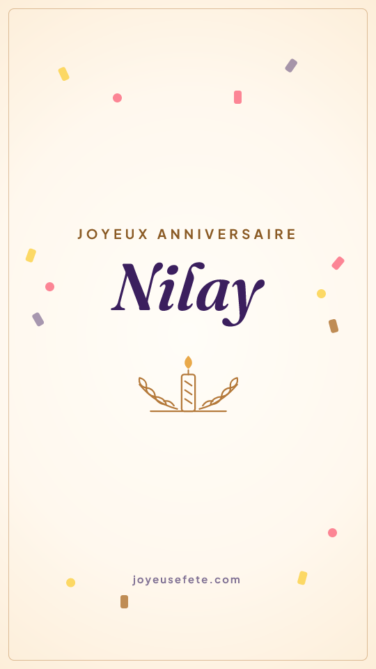 Image « Joyeux anniversaire Nilay » au format story