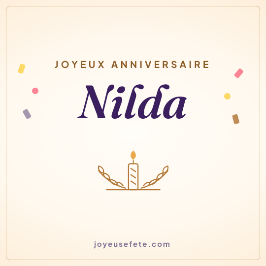 Image carrée « Joyeux anniversaire Nilda » pour WhatsApp