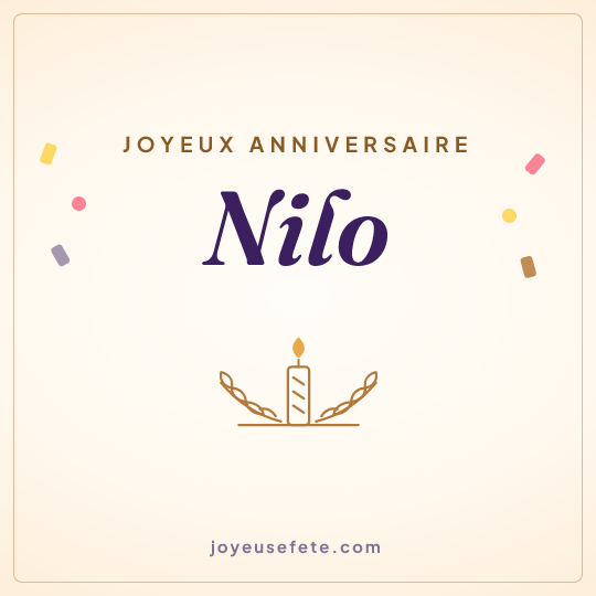 Image carrée « Joyeux anniversaire Nilo » pour WhatsApp