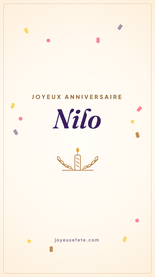 Image « Joyeux anniversaire Nilo » au format story