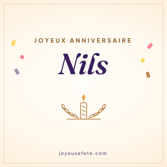 Image carrée « Joyeux anniversaire Nils » pour WhatsApp