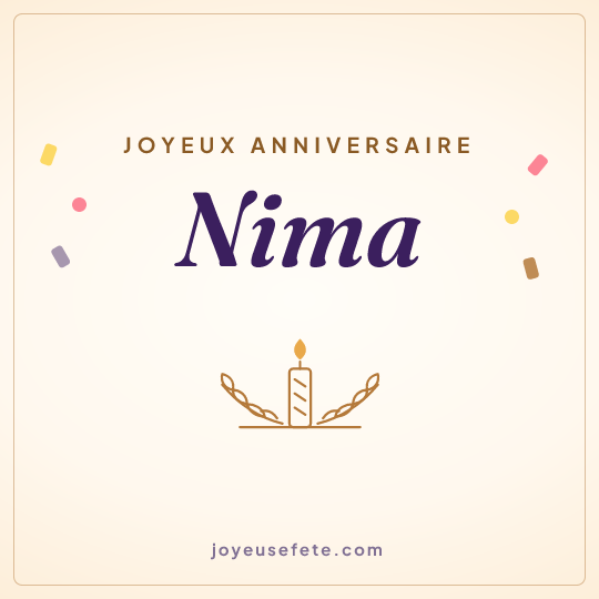 Image carrée « Joyeux anniversaire Nima » pour WhatsApp