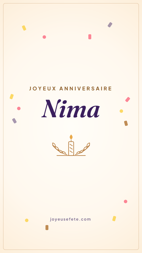 Image « Joyeux anniversaire Nima » au format story