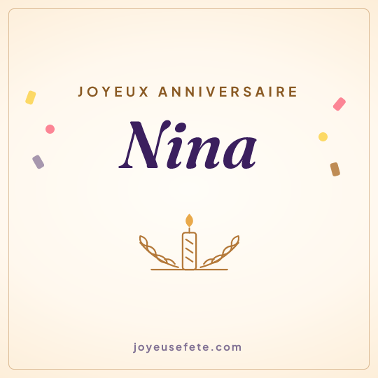 Image carrée « Joyeux anniversaire Nina » pour WhatsApp