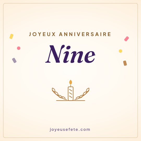 Image carrée « Joyeux anniversaire Nine » pour WhatsApp