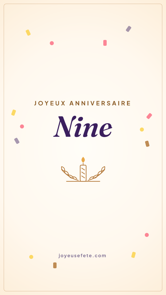 Image « Joyeux anniversaire Nine » au format story