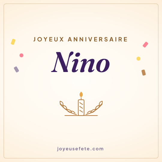 Image carrée « Joyeux anniversaire Nino » pour WhatsApp