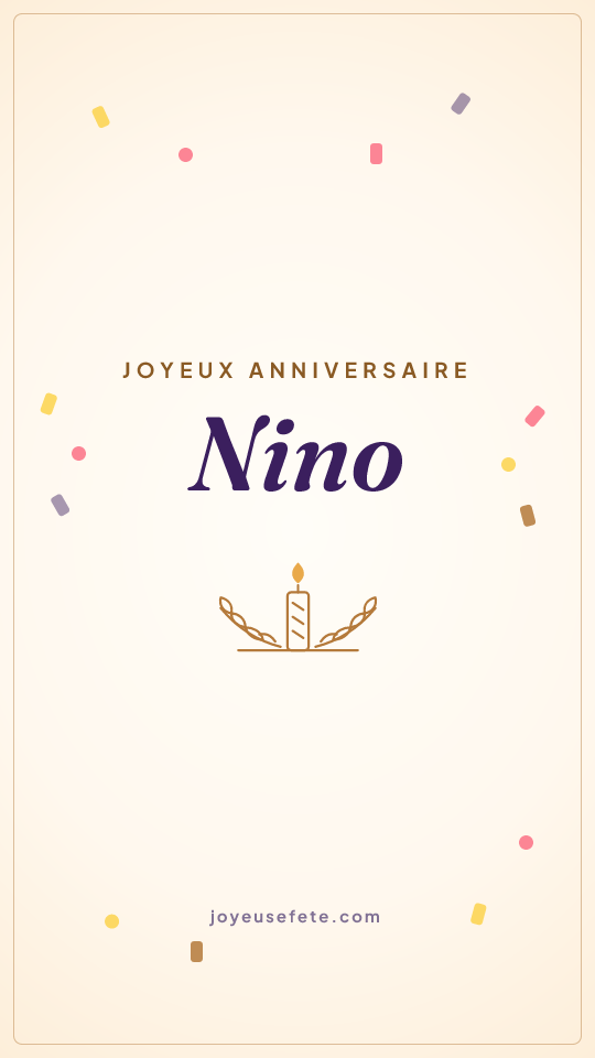 Image « Joyeux anniversaire Nino » au format story