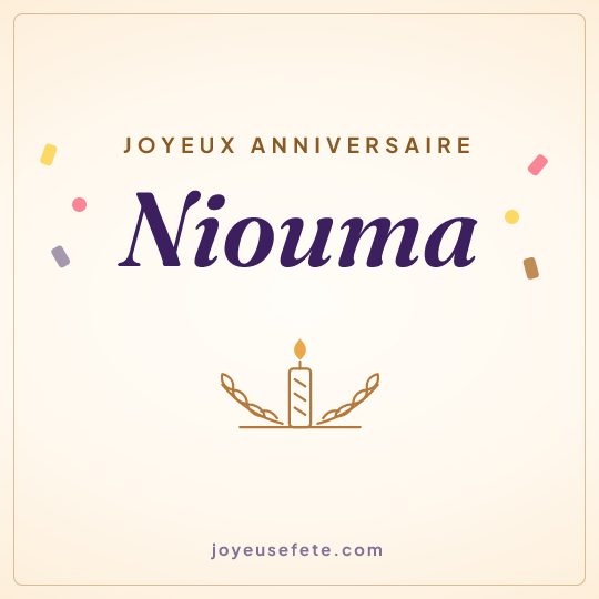 Image carrée « Joyeux anniversaire Niouma » pour WhatsApp