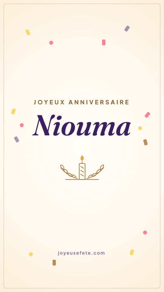 Image « Joyeux anniversaire Niouma » au format story