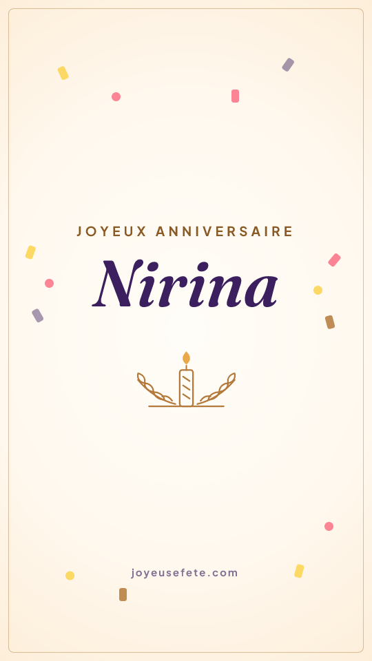 Image « Joyeux anniversaire Nirina » au format story