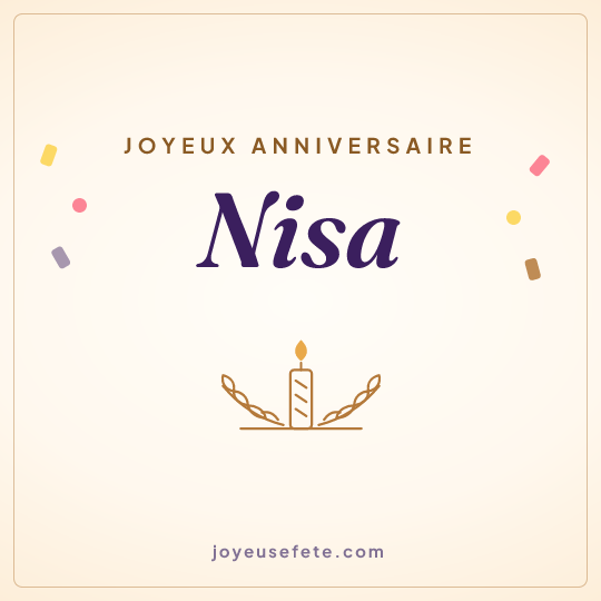 Image carrée « Joyeux anniversaire Nisa » pour WhatsApp