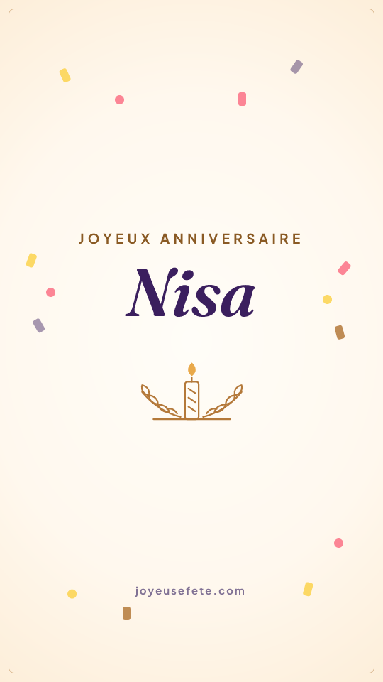 Image « Joyeux anniversaire Nisa » au format story