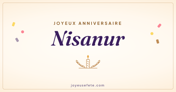 Image « Joyeux anniversaire Nisanur » au format large