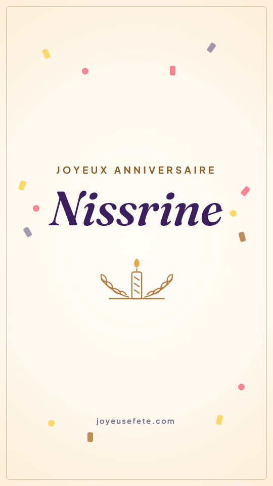 Image « Joyeux anniversaire Nissrine » au format story