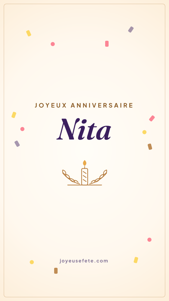 Image « Joyeux anniversaire Nita » au format story