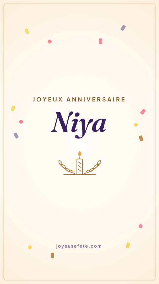 Image « Joyeux anniversaire Niya » au format story
