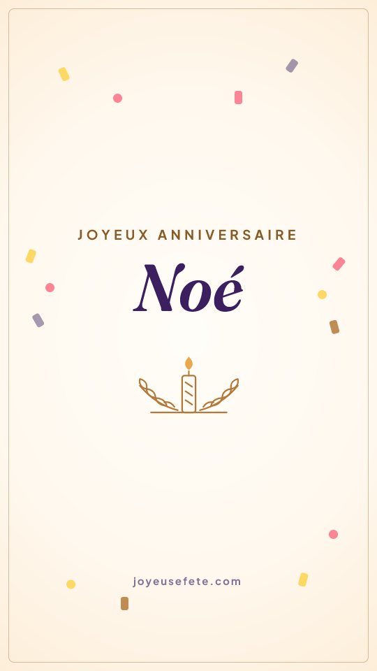 Image « Joyeux anniversaire Noé » au format story