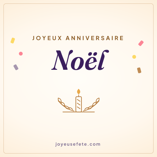 Image carrée « Joyeux anniversaire Noël » pour WhatsApp