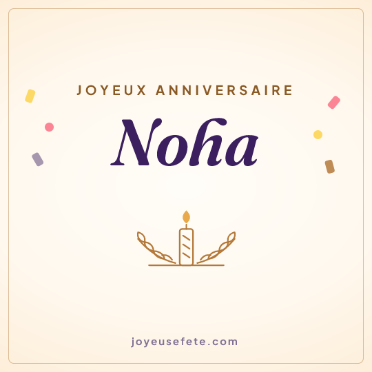 Image carrée « Joyeux anniversaire Noha » pour WhatsApp