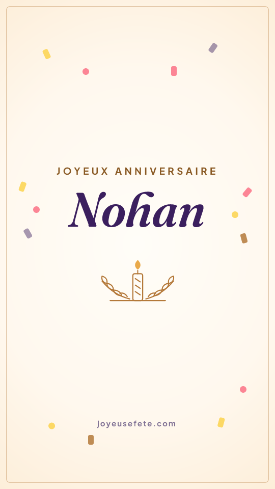 Image « Joyeux anniversaire Nohan » au format story