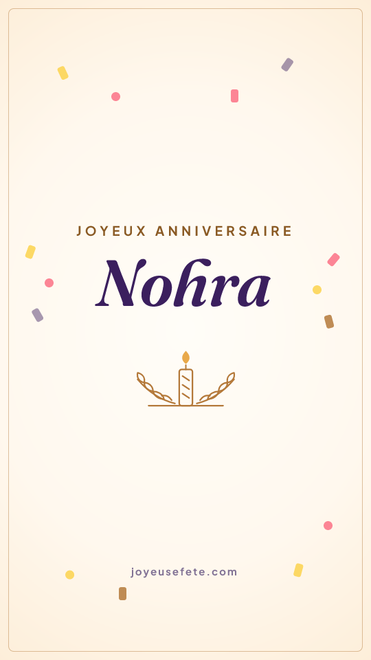 Image « Joyeux anniversaire Nohra » au format story